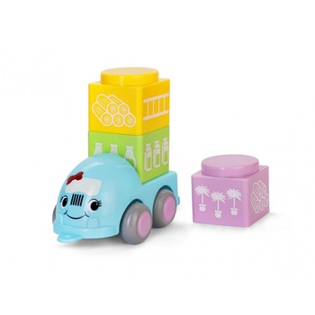 Set camioneta de jucarie si cuburi constructie Meg VikingToys, Plastic, 10 cm, Multicolor, 01160 Set camioneta de jucarie si cuburi constructie Meg VikingToys, Plastic, 10 cm, Multicolor, 01160