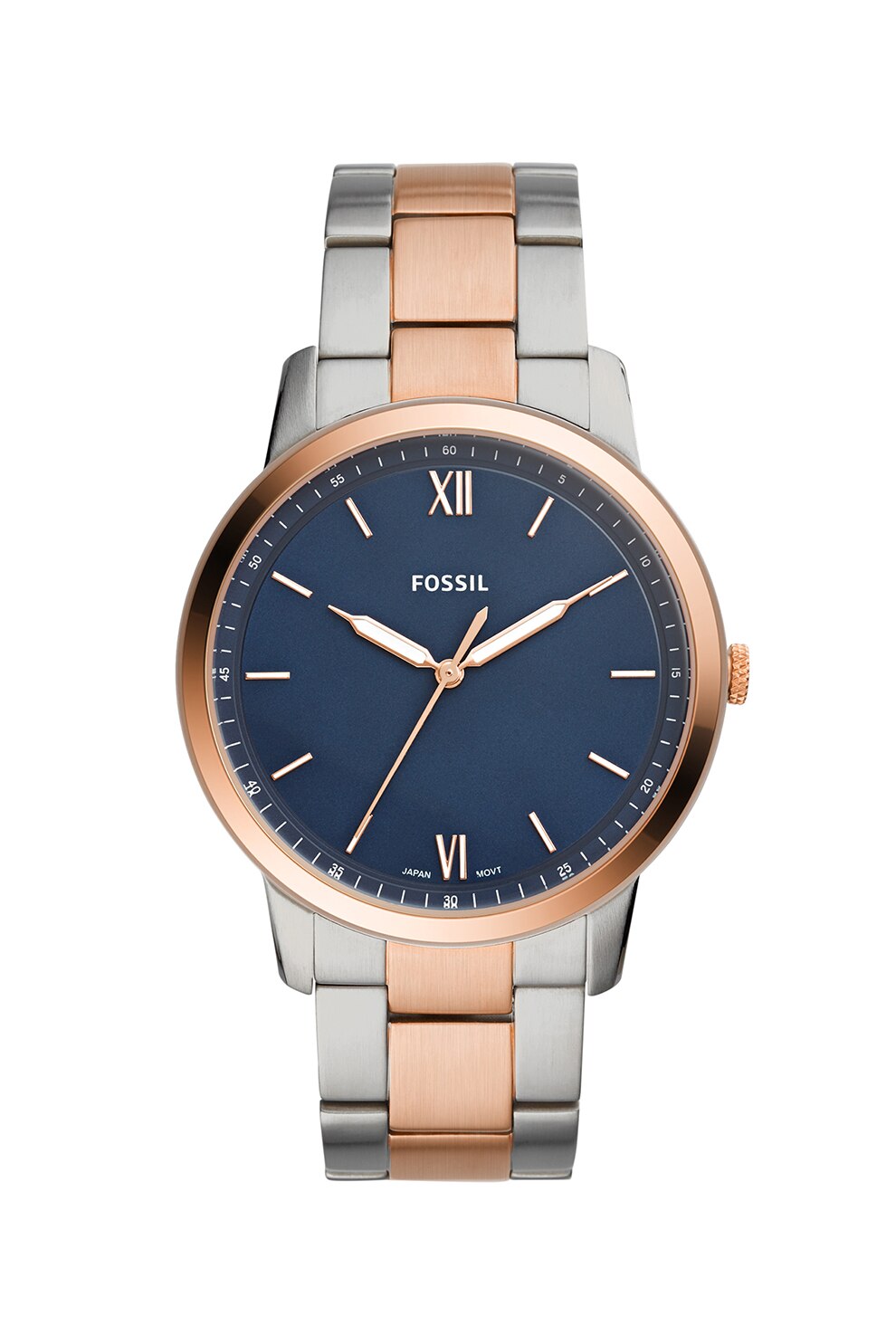 Fossil, Ceas quartz din otel inoxidabil, Argintiu/Auriu rose