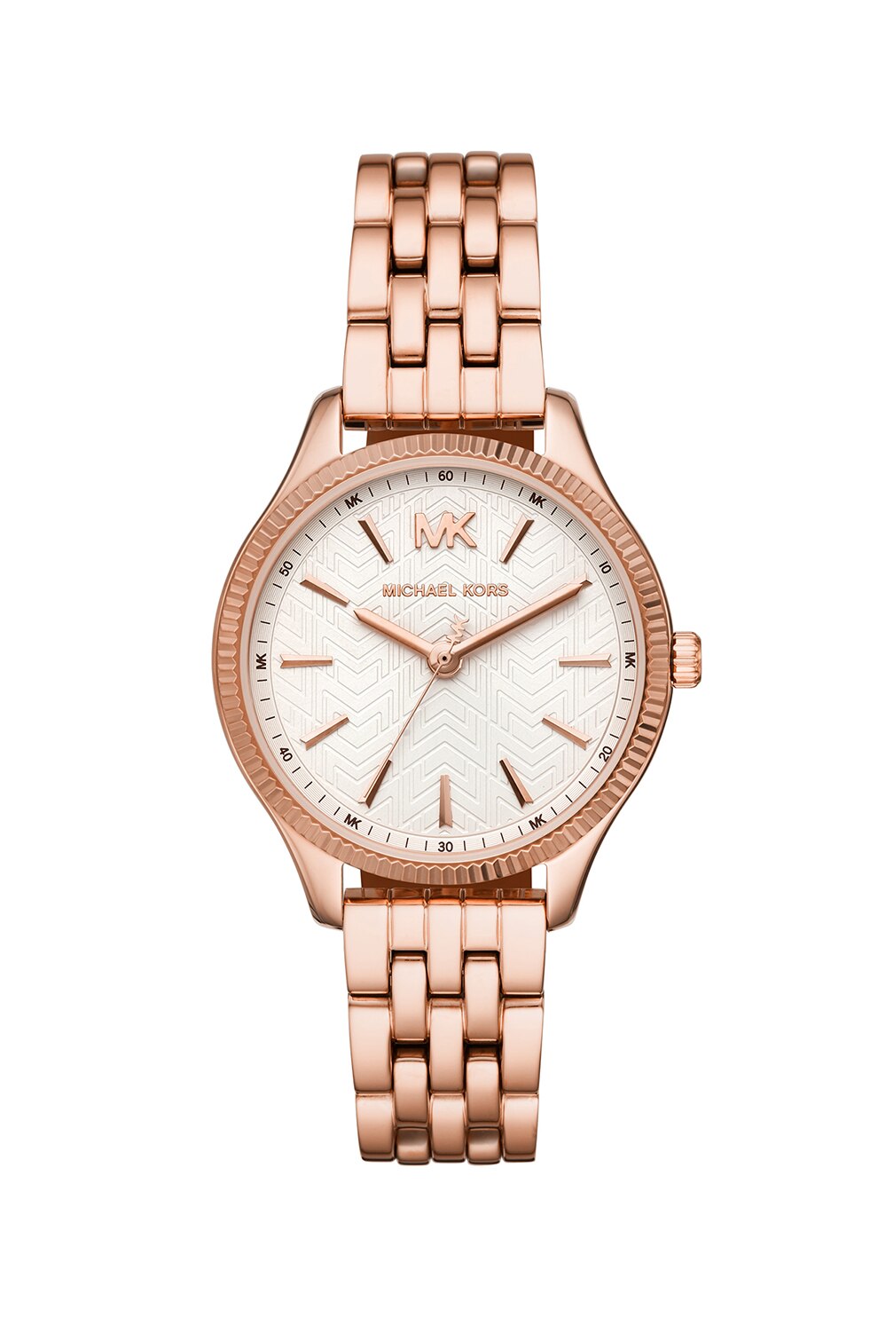 Michael Kors, Ceas rotund cu bratara metalica, Auriu rose