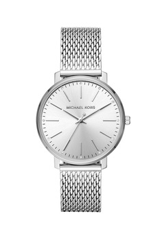 Michael Kors, Ceas analog decorat cu zirconia, Argintiu Michael Kors, Ceas analog decorat cu zirconia, Argintiu