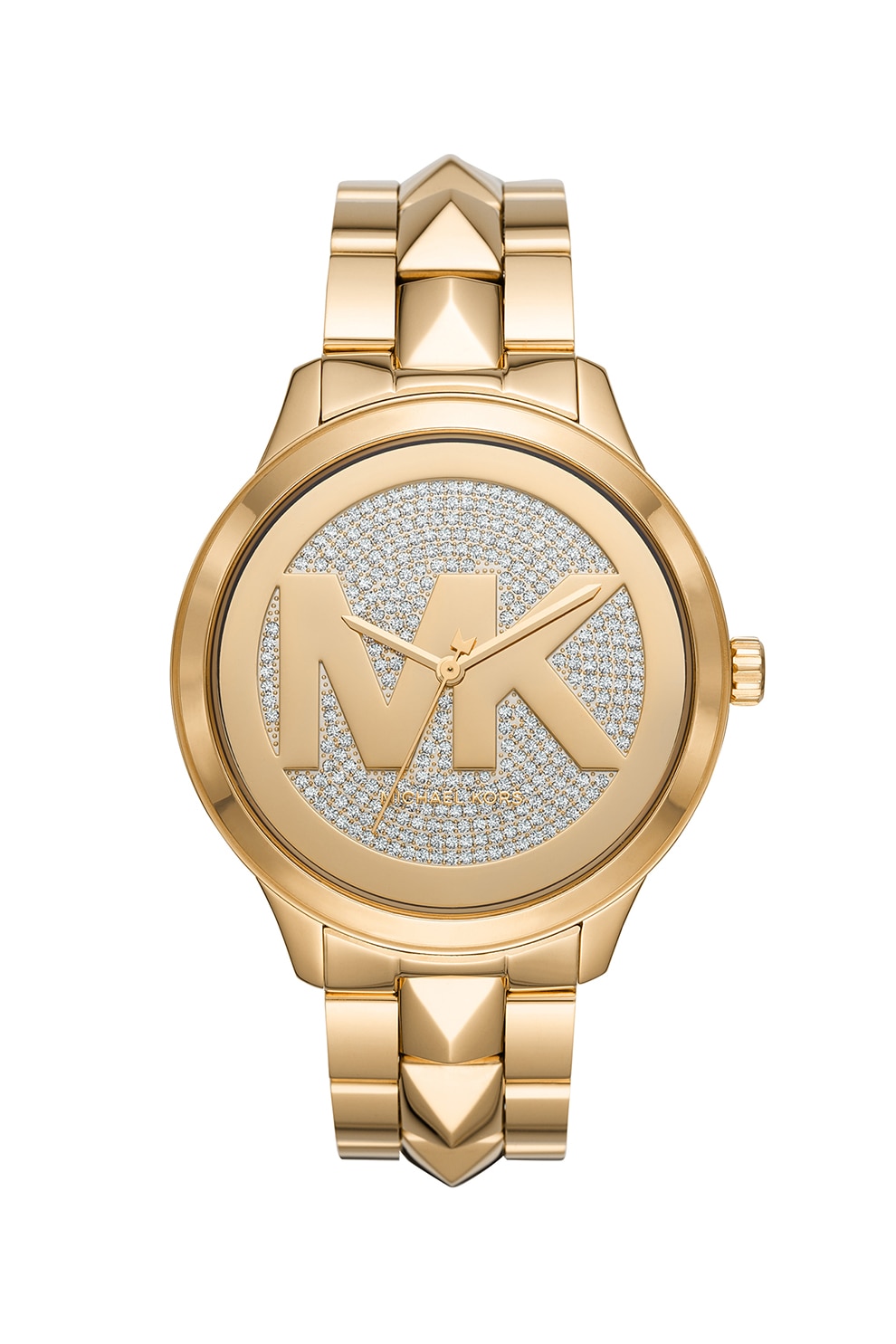 Michael Kors, Ceas rotund decorat cu zirconia, Auriu