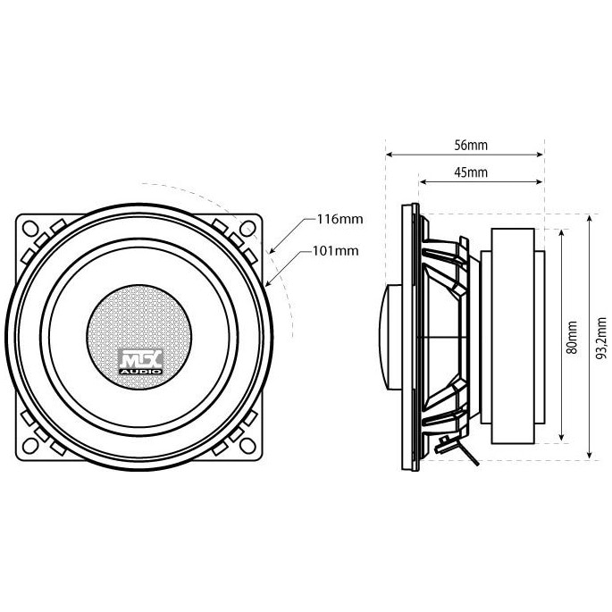 Difuzoare coaxiale MTX 10 cm, 240 W max, 60 W RMS, 4 Ohm - eMAG.ro