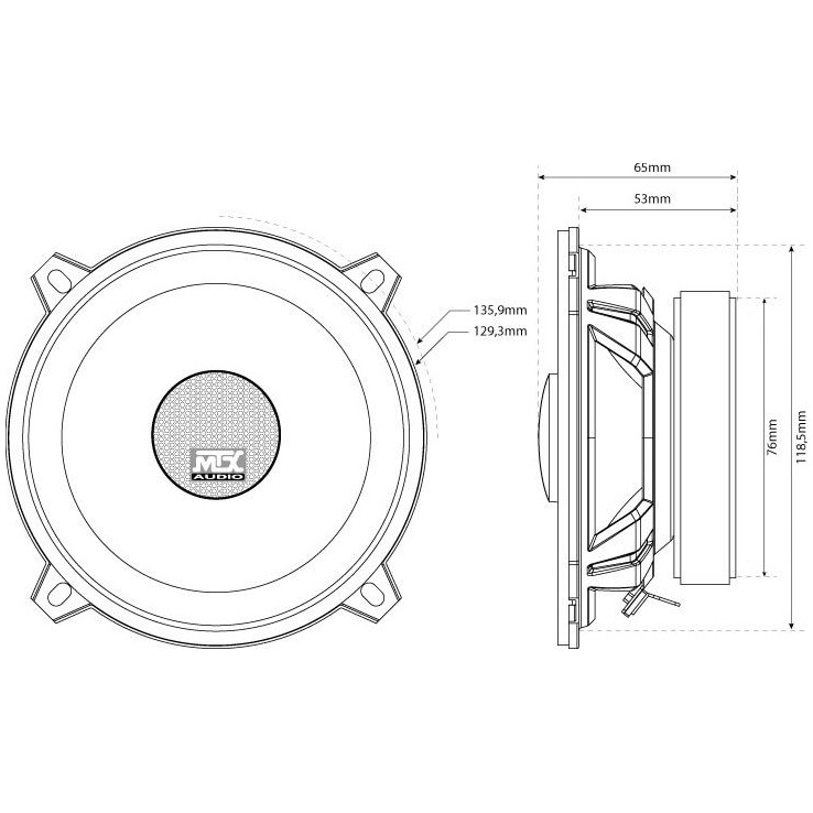 Difuzoare coaxiale MTX 13 cm, 280 W max, 70 W RMS, 4 Ohm - eMAG.ro