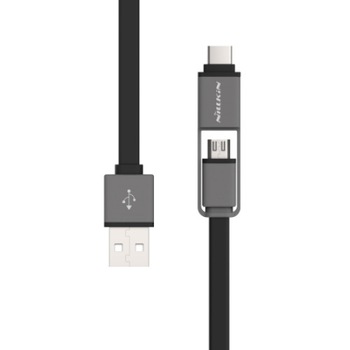 Cablu de date NILLKIN PLUS II 2 in 1 microUSB si Type C Cablu de date NILLKIN PLUS II 2 in 1 microUSB si Type C