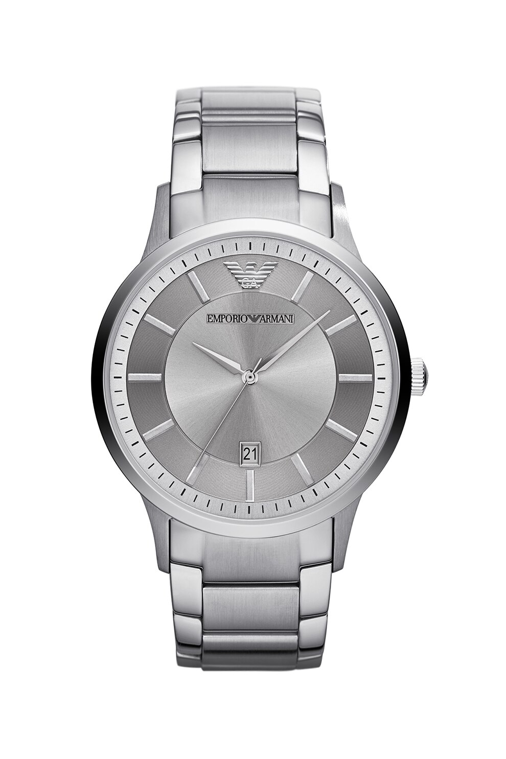 Emporio Armani, Ceas analog cu bratara metalica, Argintiu