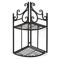 Etajera pentru ghivece terasa/gradina colt mica FLORAL negru