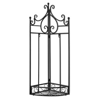 Etajera pentru ghivece terasa/gradina colt perete FLORAL negru