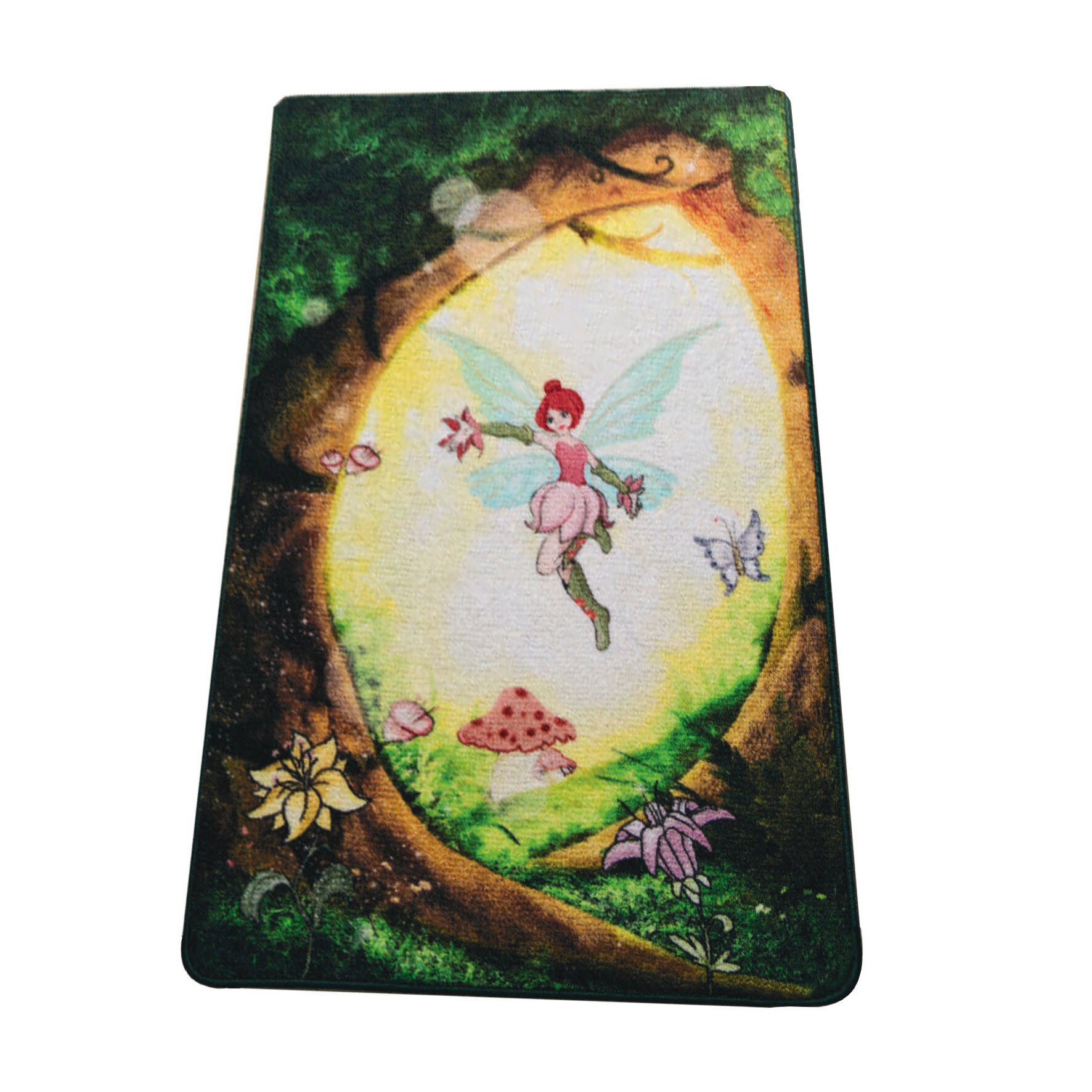 Covor copii antiderapant, 133x190cm, inaltime fir 6 mm, 100% poliamida, greutate 1350g /mp, model Fairy Forest