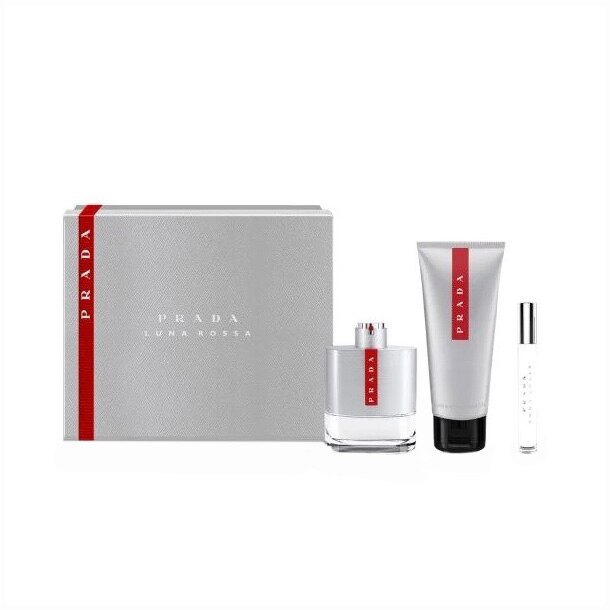 Set Prada, Luna Rossa, Barbati: Apa de Toaleta, 100 ml + Gel de dus, 100 ml + Apa de Toaleta, 10 ml