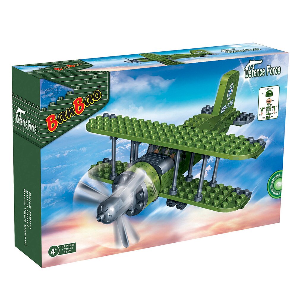 Set de constructie BanBao - Avion militar 132 de piese