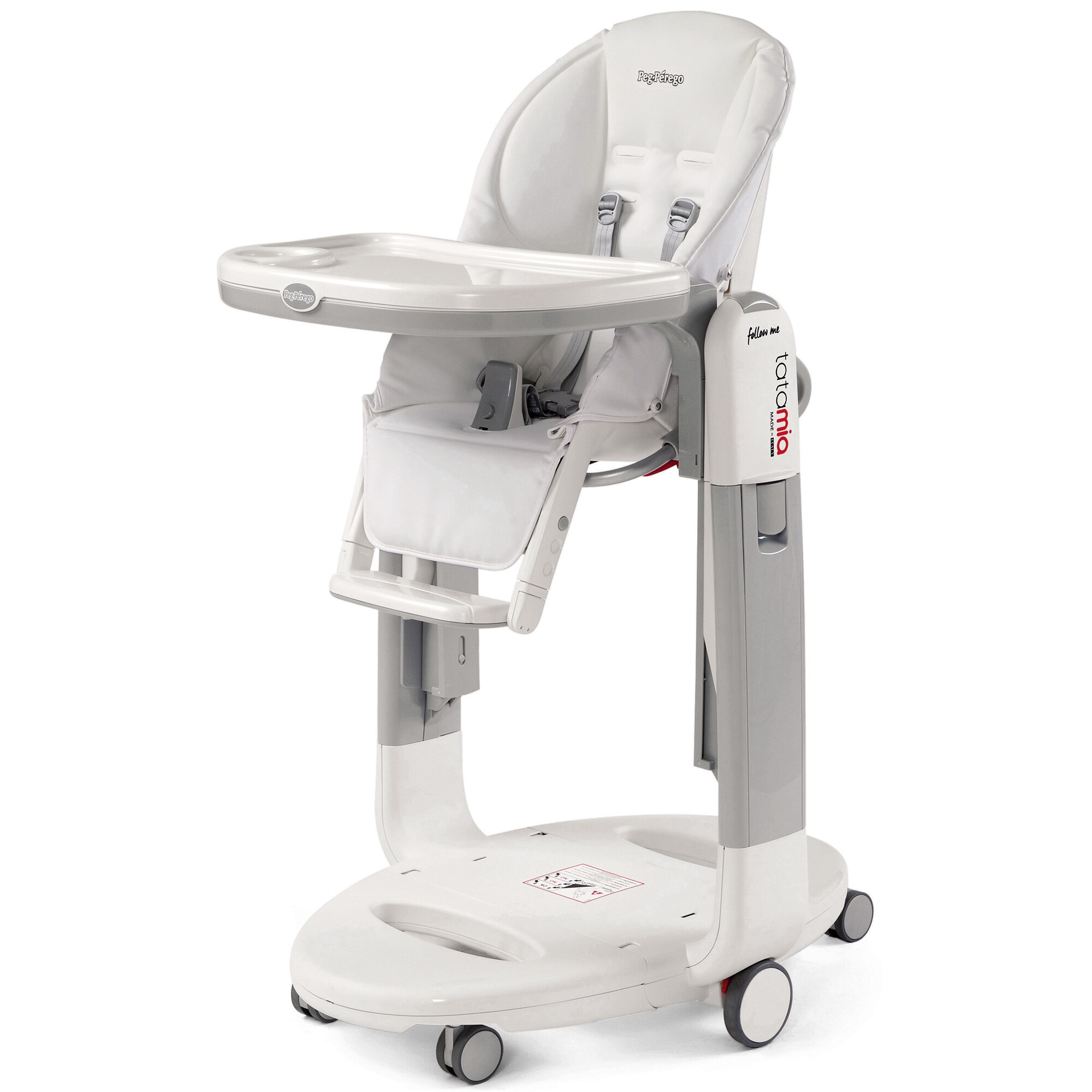 Scaun de masa 3 in 1 Peg Perego Tatamia Latte, cu balansoar, de la nastere, alb