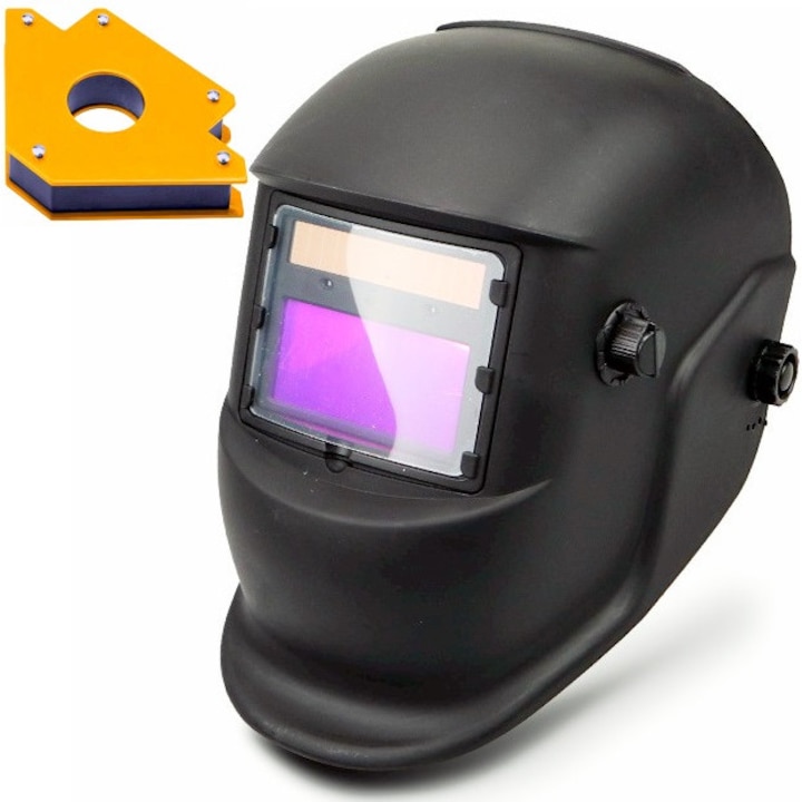 Пакет маска за заваряване Teox, сензори DIN 9 - 13.2, 96x39mm, течнокристален дисплей, соларно зареждане + батерия + заваръчен магнит 11.5kg