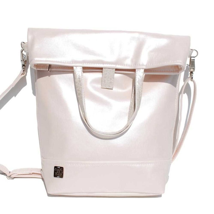 SuziartBag 2in1 női hátizsák, beige fényes