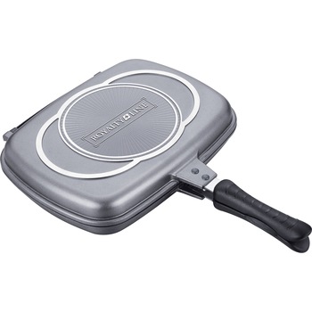 Tigaie grill dubla Royalty Line, 34 cm, teflon, gri Tigaie grill dubla Royalty Line, 34 cm, teflon, gri