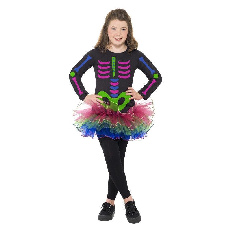 Costum schelet multicolor cu tutu 7-9 ani BRUNO