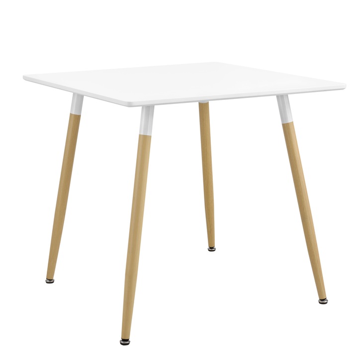 Стилна и елегантна маса за трапезария [en.casa]®, изработена в популярния Retro дизайн, правоъгълна, 80 x 80 x 74cm