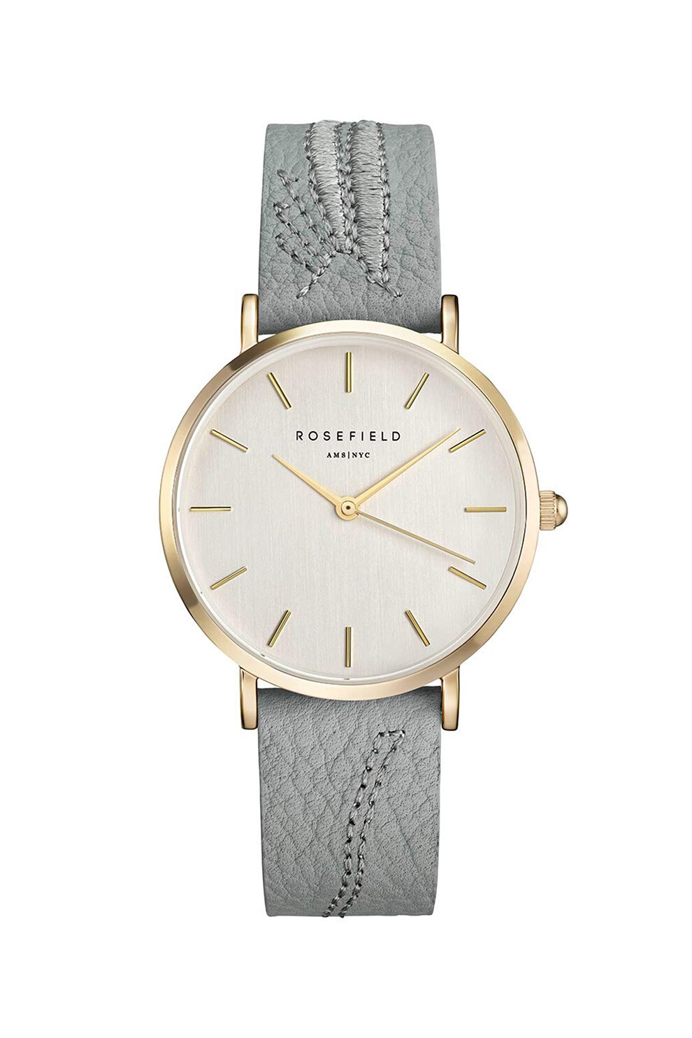 Rosefield, Ceas analog cu cusaturi decorative, Gri/Auriu