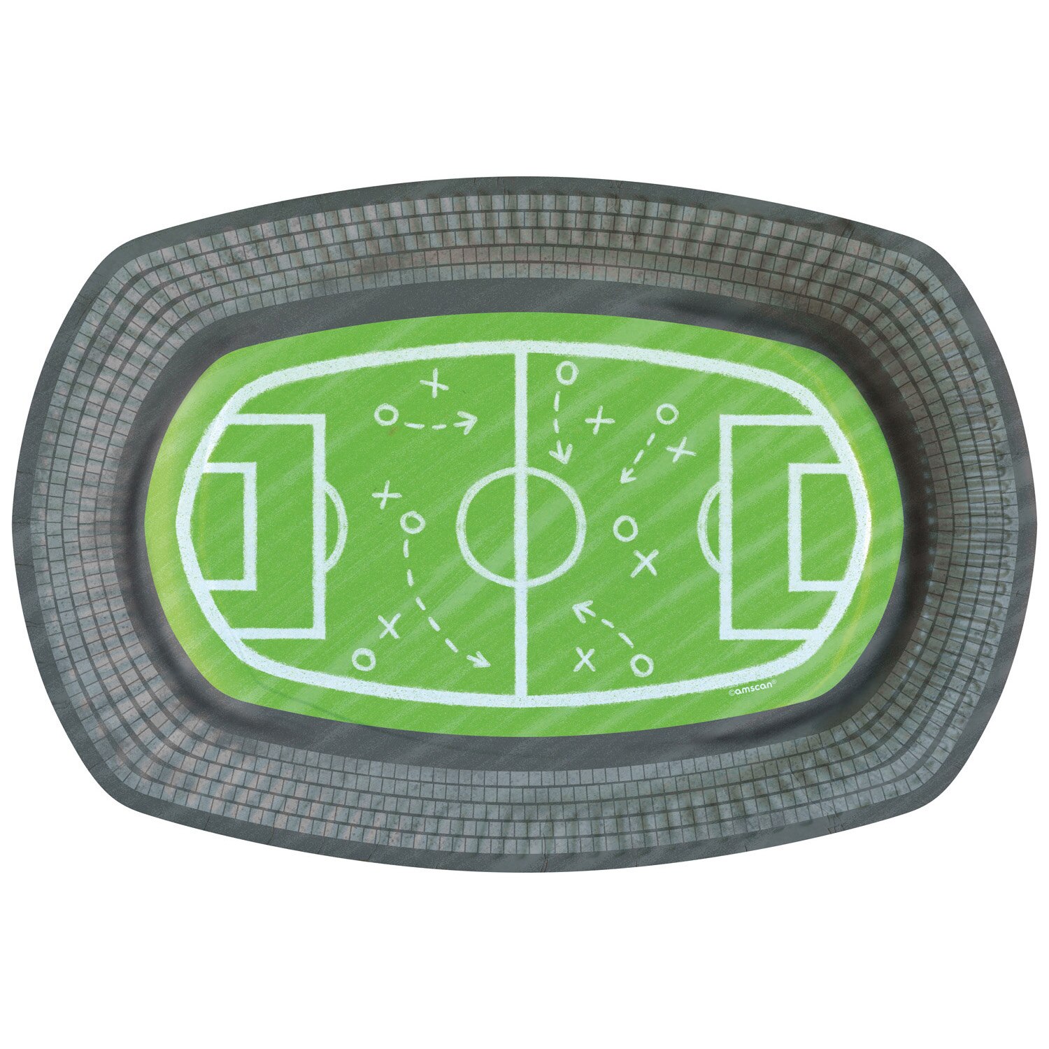 Set 6 Farfurii Stadion Fotbal, Multicolor, 24 cm
