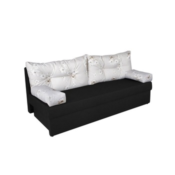 Canapea extensibila Alfi Antracite 192x80x77 cm cu lada de depozitare, Daisies Flower Canapea extensibila Alfi Antracite 192x80x77 cm cu lada de depozitare, Daisies Flower