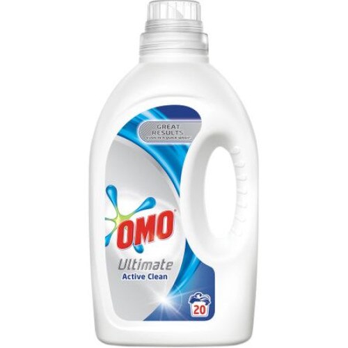 Detergent lichid rufe Omo Ultimate Active Clean, 1 L, 20 spalari