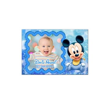 Marturii botez magneti, Mickey Mouse, nuanta bleu Marturii botez magneti, Mickey Mouse, nuanta bleu