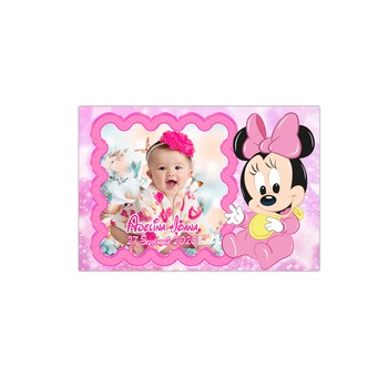 Marturii botez magneti, Minnie Mouse, nuanta roz Marturii botez magneti, Minnie Mouse, nuanta roz