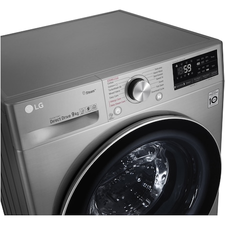 Masina de spalat rufe LG F4WN609S2T, 9 kg, 1400 RPM, Clasa A+++, Direct Drive, Turbo Wash, Steam, Smart Diagnoisis, WiFi, Argintiu