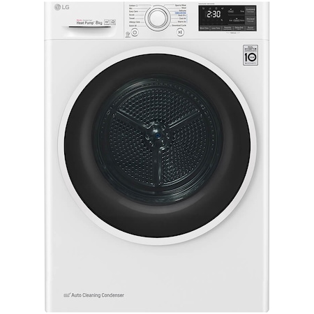 Uscator de rufe LG RC80U2AV4Q, Pompa de caldura, 8 kg, 14 programe, Clasa A+++, Smart Diagnosis, WiFi, Alb