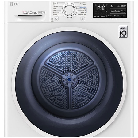 Uscator de rufe LG RC80U2AV4D, Pompa de caldura, 8 kg, 14 programe, Clasa A+++, Smart Diagnosis, WiFi, Alb
