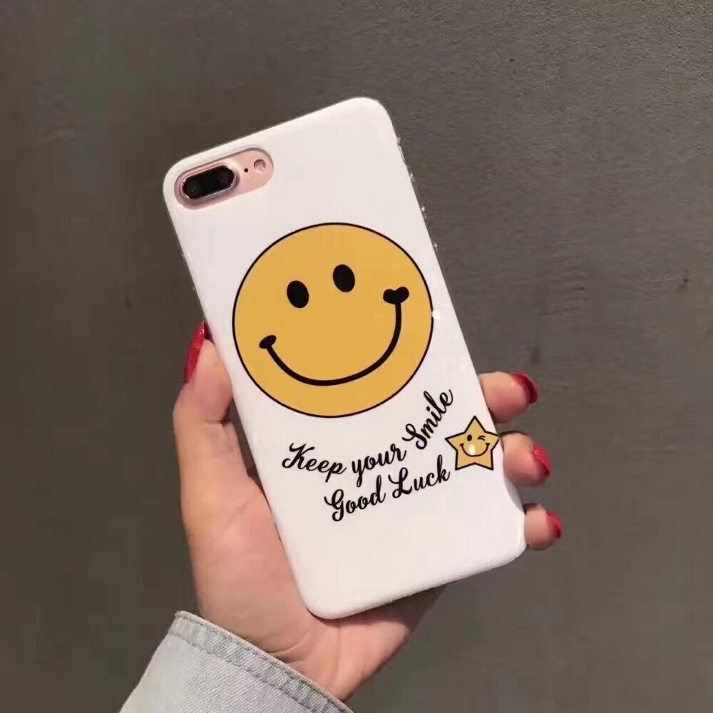 Husa pentru iPhone XS MAX cu smiley face, Alba