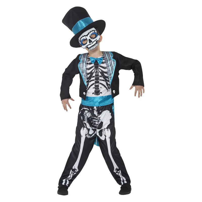 Costum schelet mire Day of the Dead 10-12 ani BRUNO