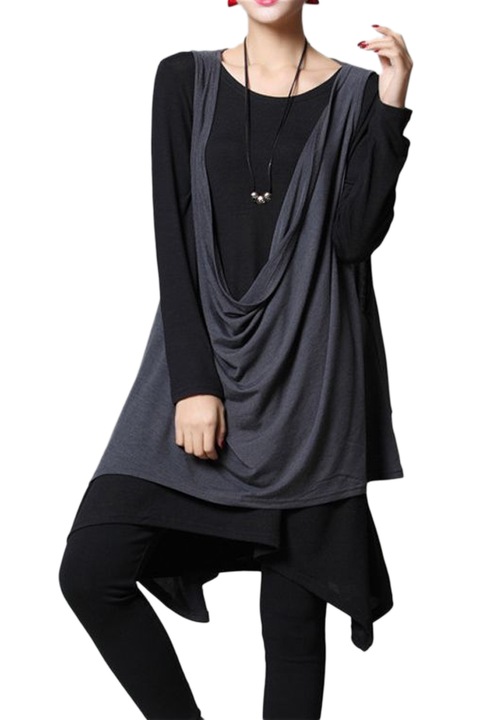 Гръндж туника, Евиза, сиво и черно, размер L/XL