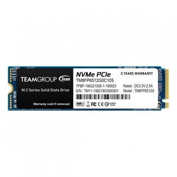 Solid State Drive (SSD) Team Group MP33, M.2 2280, 512GB, PCI-e 3.0 x4 NVMe, TM8FP6512G0C101 Solid State Drive (SSD) Team Group MP33, M.2 2280, 512GB, PCI-e 3.0 x4 NVMe, TM8FP6512G0C101