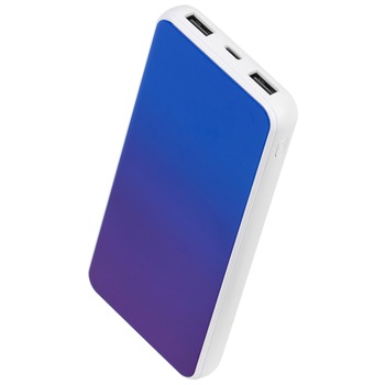 Acumulator extern A+,10.000 mAh, 2 porturi USB, conectivitate micro USB, Albastru Acumulator extern A+,10.000 mAh, 2 porturi USB, conectivitate micro USB, Albastru