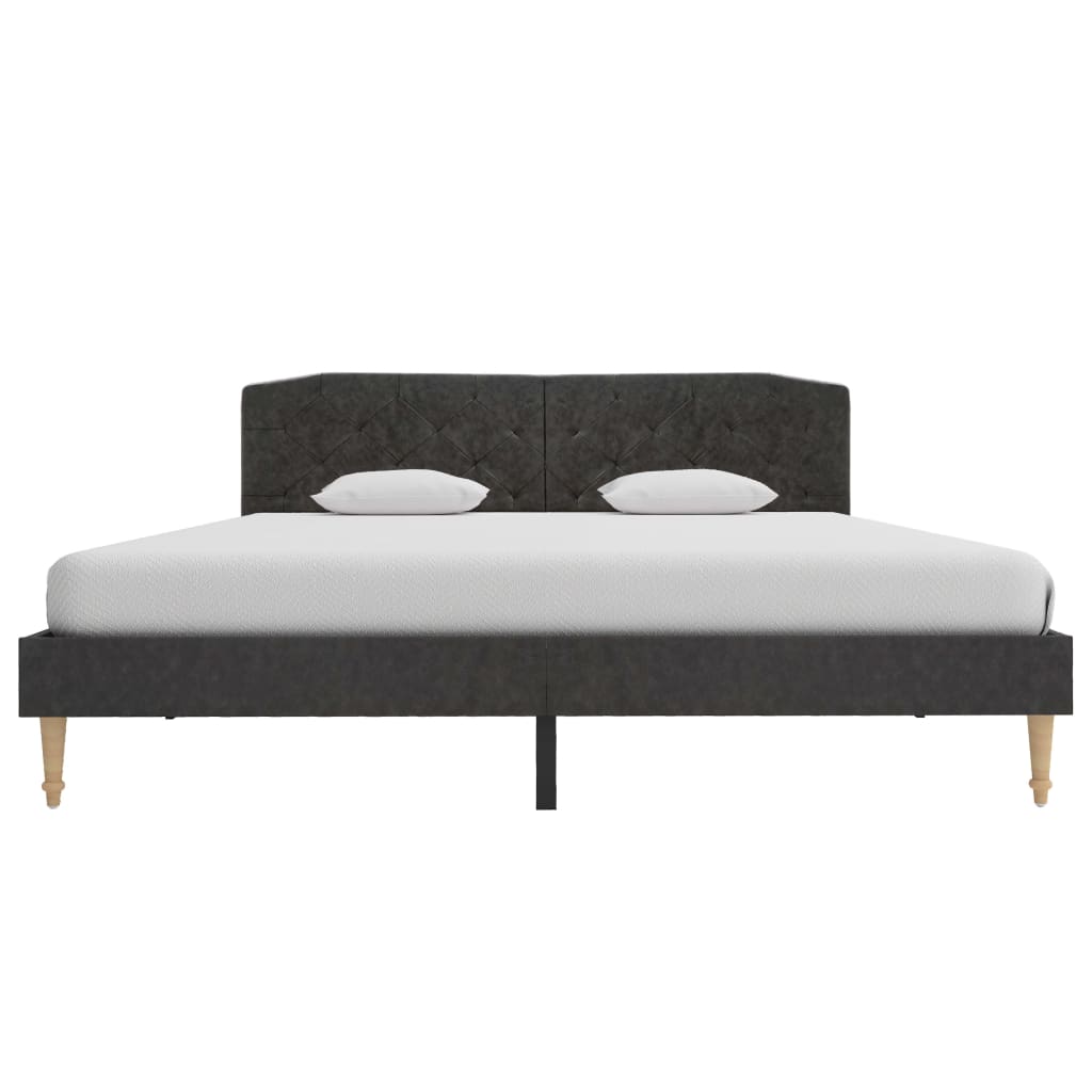 Pat cu saltea spuma memorie, vidaXL, Textil, 160 x 200 cm, Negru