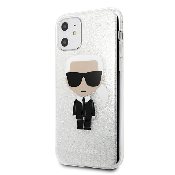 Husa iPhone 11 Karl Lagerfeld Iconic Glitter Silver