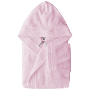 Halat de baie femei Aglika, cu gluga, L/XL, 100% bumbac, roz Halat de baie femei Aglika, cu gluga, L/XL, 100% bumbac, roz