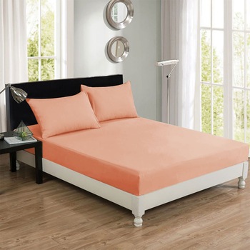 Cearceaf de pat cu elastic Aglika, 100% bumbac satinat., 100 X 200, Roz Cearceaf de pat cu elastic Aglika, 100% bumbac satinat., 100 X 200, Roz