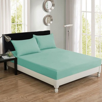 Cearceaf de pat cu elastic Aglika, 100% bumbac satinat., 100 X 200, Vernil Cearceaf de pat cu elastic Aglika, 100% bumbac satinat., 100 X 200, Vernil