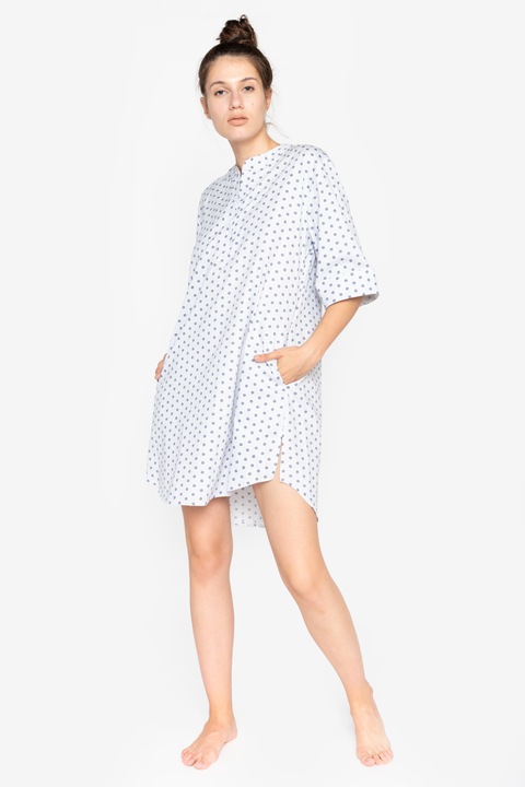 Camasa bumbac de dormit FERN, Albastru deschis