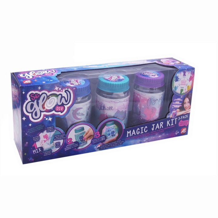Set de joaca AS - So Glow, 3 borcanase magice