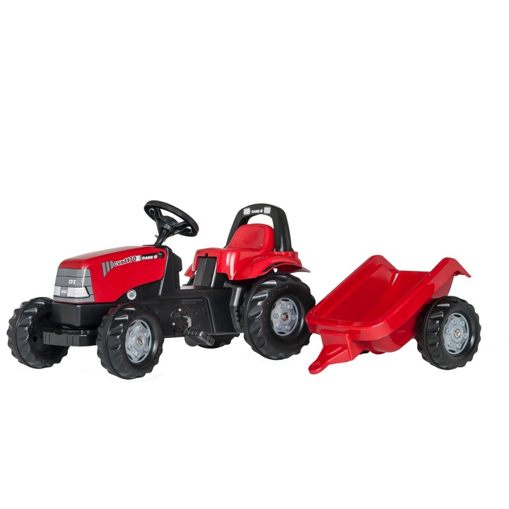 Tractor cu pedale si remorca Rolly Kid Massey Ferguson, rosu