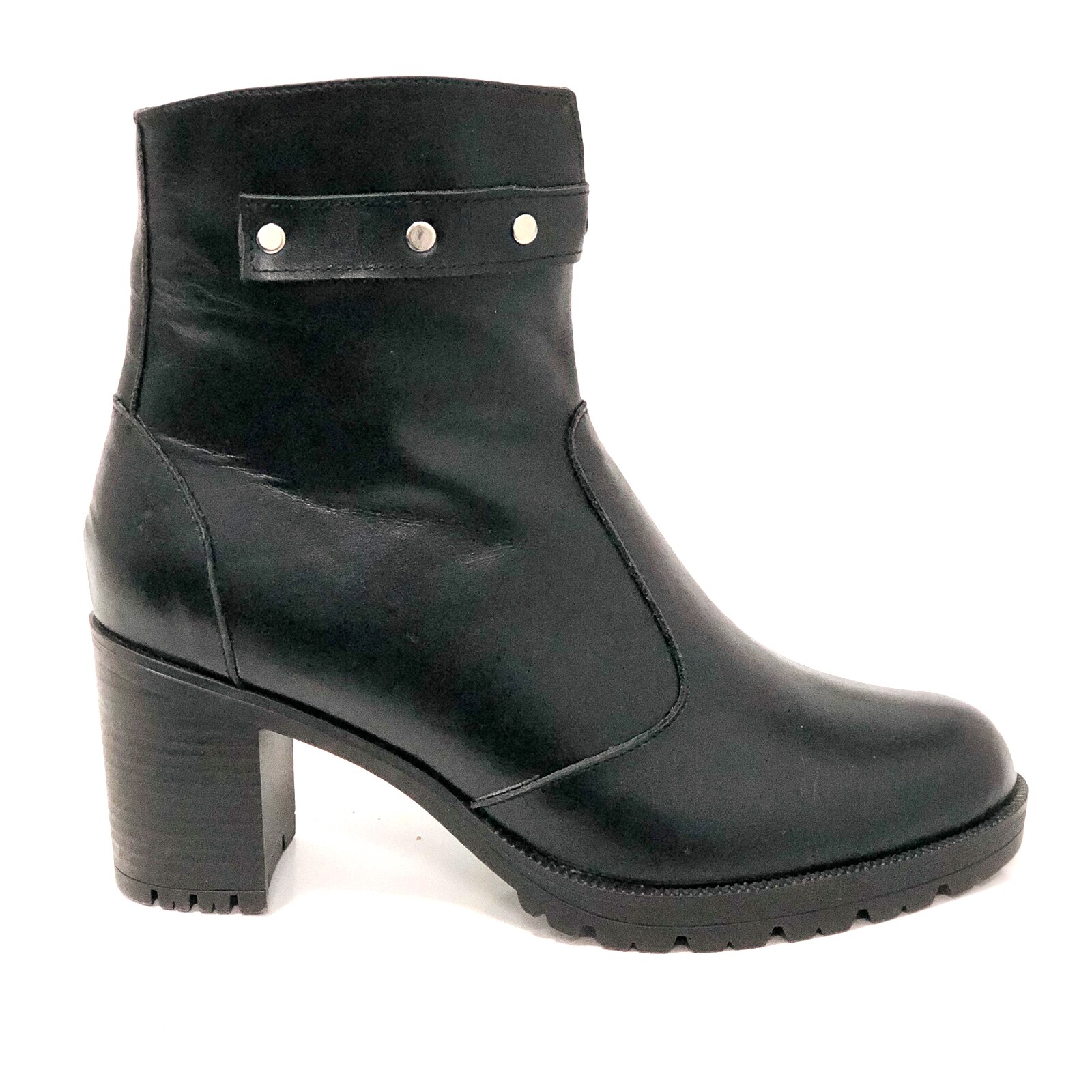 Ghete dama 130N, Negre, Piele Naturala