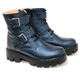 Ghete dama cu catarame si talpa groasa din piele naturala Mateo Shoes, Albastru