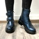Ghete dama cu catarame si talpa groasa din piele naturala Mateo Shoes, Albastru