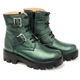 Ghete dama cu catarame si talpa groasa din piele naturala Mateo Shoes, Verde