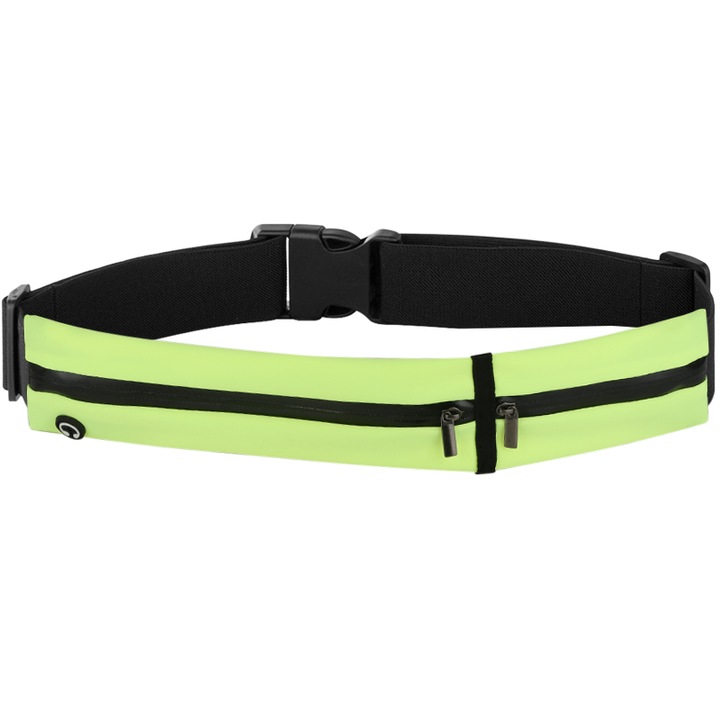 Borseta sport pentru alergare impermeabila RunPro V2 , 2 buzunare, verde, unisex