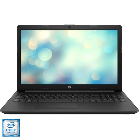 Laptop HP 15-da0192nq cu procesor Intel Core i3-7020U 2.30 GHz Kaby Lake, 15.6", HD, 4GB, 128GB SSD, Intel HD Graphics, Free DOS, Jet Black
