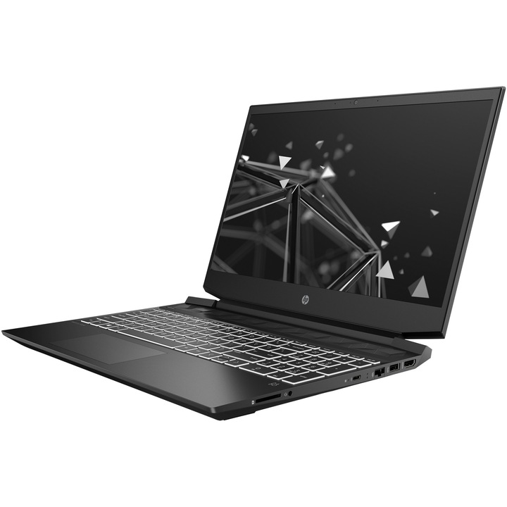 Laptop Gaming HP Pavilion 15-ec0044nq cu procesor AMD Ryzen™ 7 3750H pana la 4.00 GHz, 15.6", Full HD, 8GB, 1TB HDD + 256GB SSD, NVIDIA® GeForce® GTX 1660 Ti Max-Q 6GB, Free DOS, Black