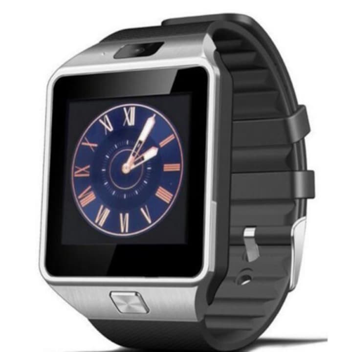 Smartwatch iUni DZ09 Plus, Bluetooth, 1.3MP Камера, 1.54 inch, Сребърен